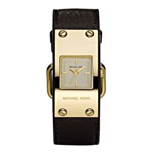 Michael Kors MK 2216 brown leather gold tone women's watch